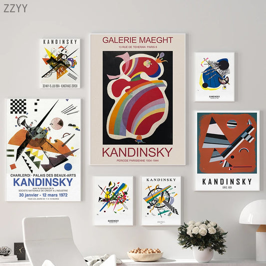 Vintage Wassily Kandinsky Famous Abstract Printing Canvas Painting Small Worlds Poster Wall Art Pictures Living Room Home Decor - niceart