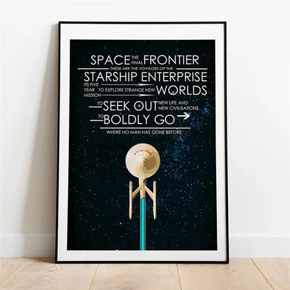 Star Trek Movie Poster Captain Mission Oath Quote Typography Art Canvas Painting Wall Picture Print Nordic Modern Home Decor - niceart