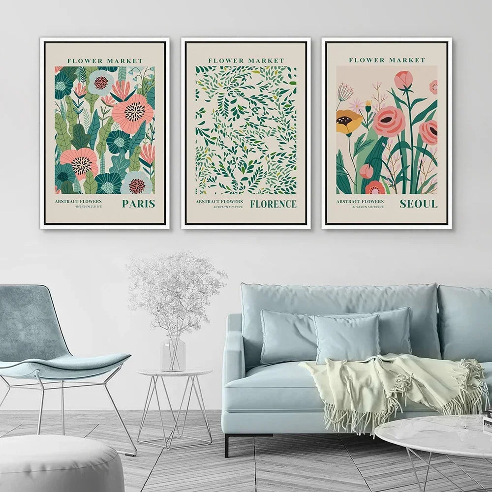 Flower Abstract Market Botanical Art Canvas Painting Nordic Posters and Prints Minimalist Modern Wall Picture Living Room Decor - NICEART