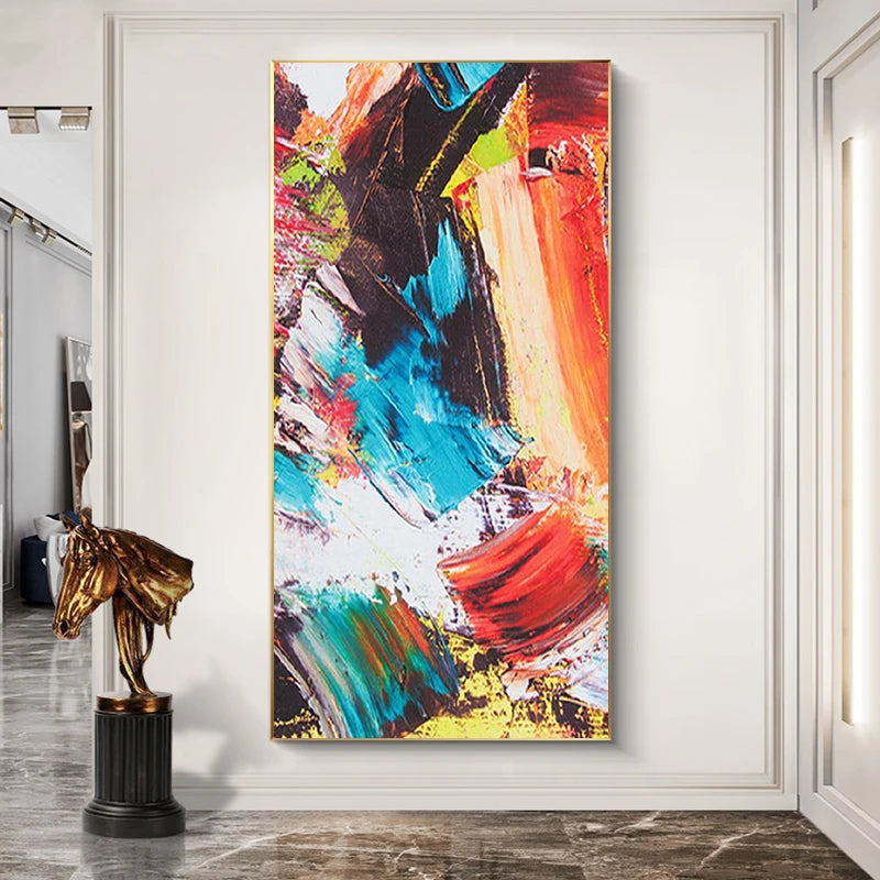 Abstract Color Block Poster Wall Art Canvas Painting Modern Living Room Restaurant Home Decoration Print Picture Wall Poster - NICEART