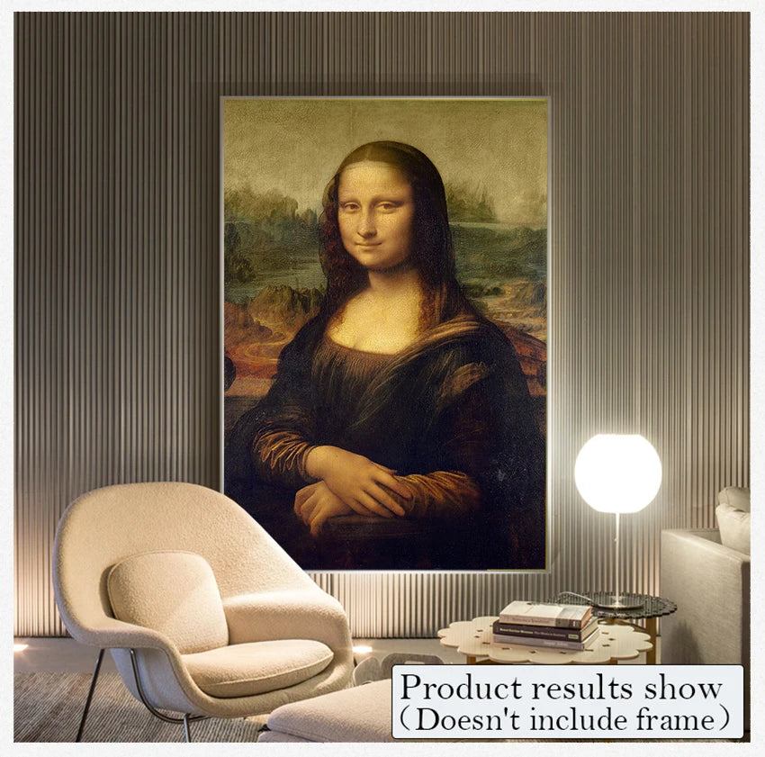 Classical Da Vinci Famous Art Prints For Living Room Cuadros Decor Smile Of Mona Lisa Portrait Canvas Art Painting Reproductions - niceart