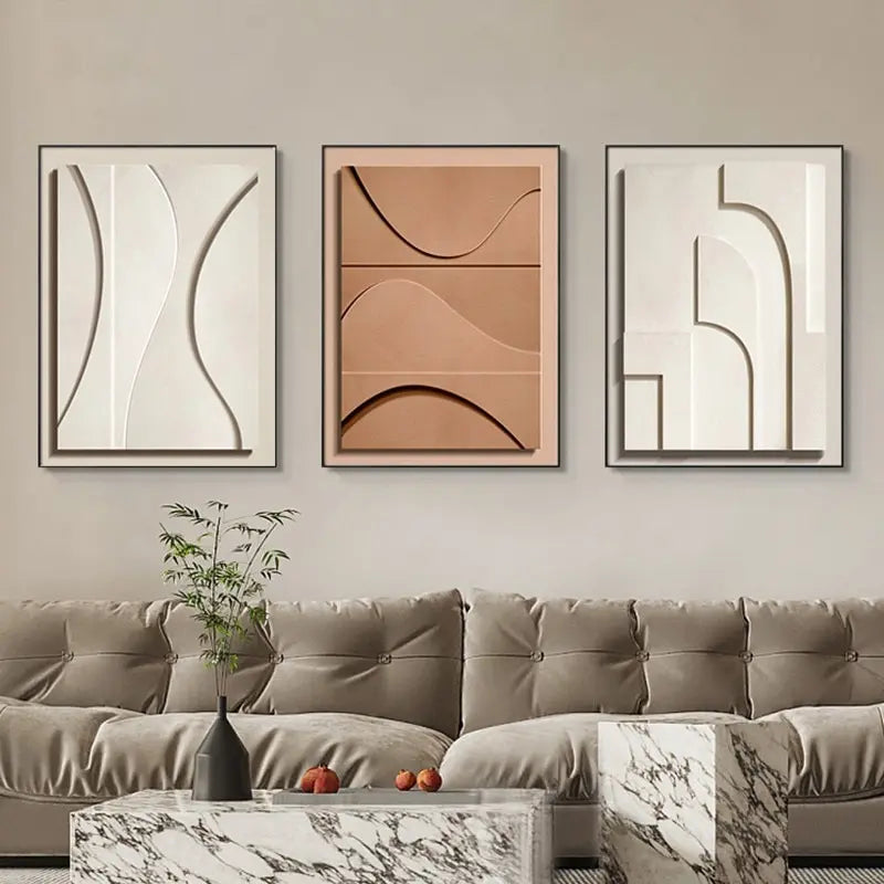 Luxury Abstract Geometry Wall Poster Modern Line Art Oil Painting Printmaking Living Room Office Painting Home DecorationPicture - NICEART