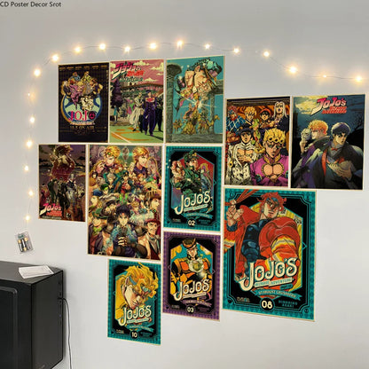 Anime JoJo Bizarre Adventure Retro Poster Kraft Paper Print Posters Vintage Home Room Bar Cafe Decor Aesthetic Art Wall Painting - NICEART