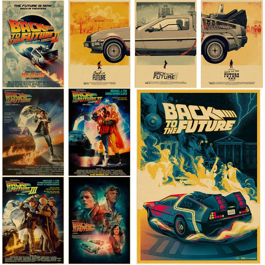 Back To The Future 1 2 3 Movie Posters Kraft Paper Prints Vintage Home Room Cafe Bar Art Wall Decor Aesthetic Painting Picture - NICEART