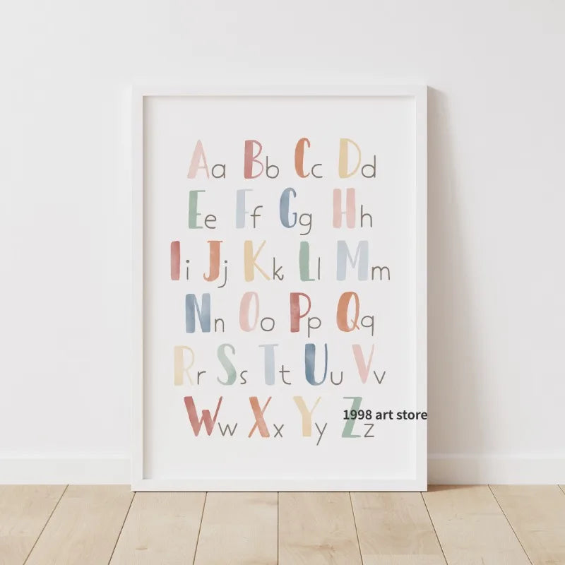 Kids Education Study Weather Shape Number Alphabet Art Posters Canvas Painting Wall Prints Pictures Classroom Nursery Home Decor - NICEART