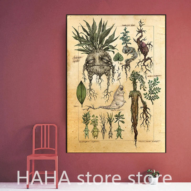 Plant Retro Posters Plant Print Poster Kraft Paper Home Decoration Aesthetic Art Wall Painting Posters - NICEART