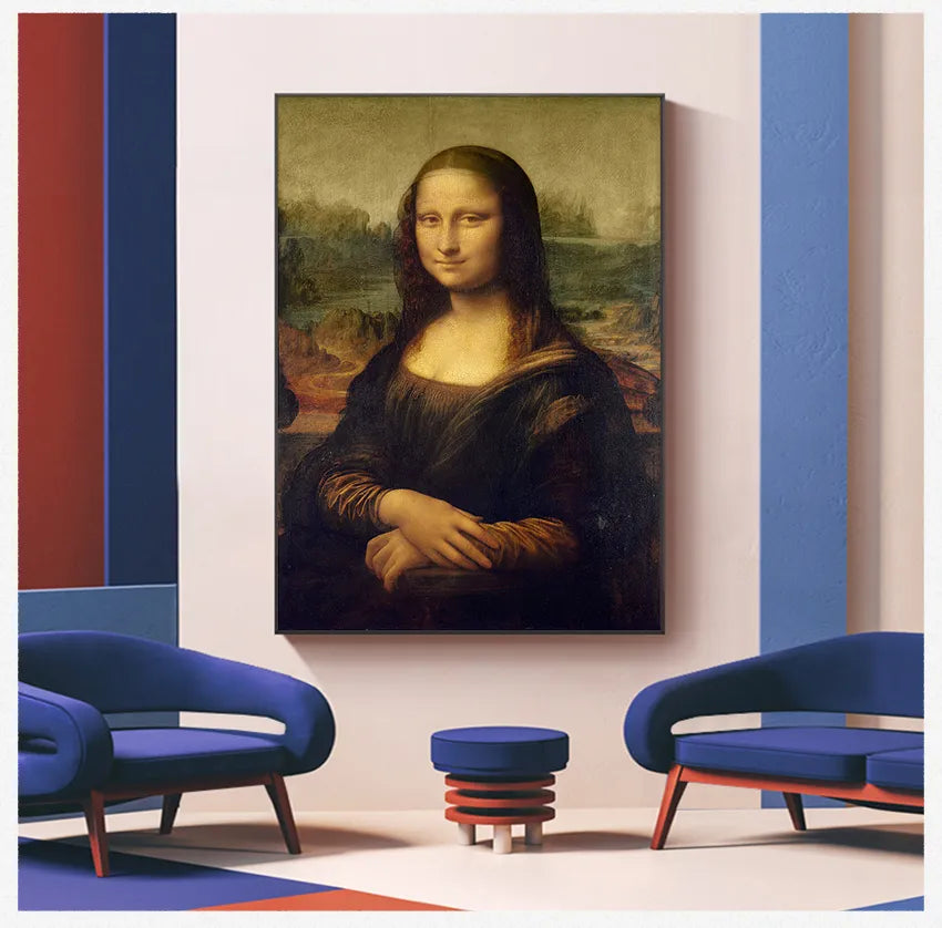 Classical Da Vinci Famous Art Prints For Living Room Cuadros Decor Smile Of Mona Lisa Portrait Canvas Art Painting Reproductions - niceart