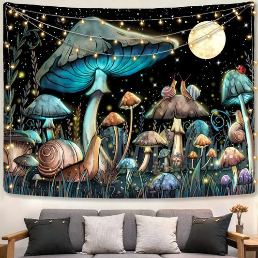 Psychedelic Mushroom Tapestry Divination Psychic Wall Hanging Hippie Boho Cute Room Decoration  Magic Tapestries Art Home Decor