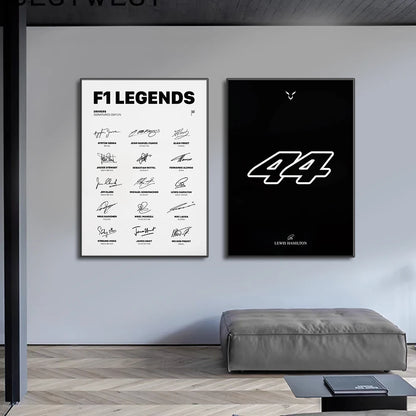 Classic Formula 1 Drivers Legends Signature Edition Wall Art Canvas Poster Print Pictures For Modern Home Decor F1 Fans Gifts - niceart