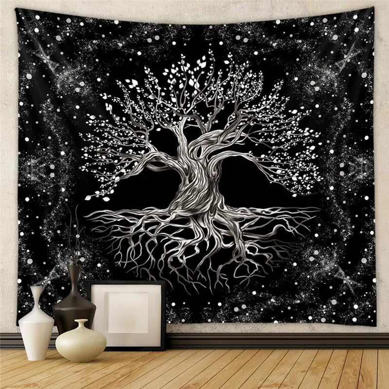 Psychedelic Mushroom Tapestry Indian Tapestry Wall Hanging Bohemian Psychedelic Witchcraft Sunn Moon Tapestry Tapiz