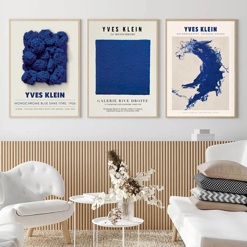 Yves Klein Abstract Blue Soulages Circle Posters And Prints Canvas Painting Nordic Wall Art Pictures For Living Room Home Decor - NICEART