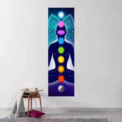 Indian Buddha Statue Meditation 7 Chakra Tapestry Wall Hanging Mandala Tapestries Wall Hanging Psychedelic Yoga Wall Hanging