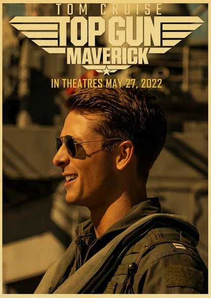 Top Gun Maverick 2022 New Movie Posters 1986 Retro American Love Fims Wall Art Canvas Painting Pictures Prints Cafe Home Decor - NICEART