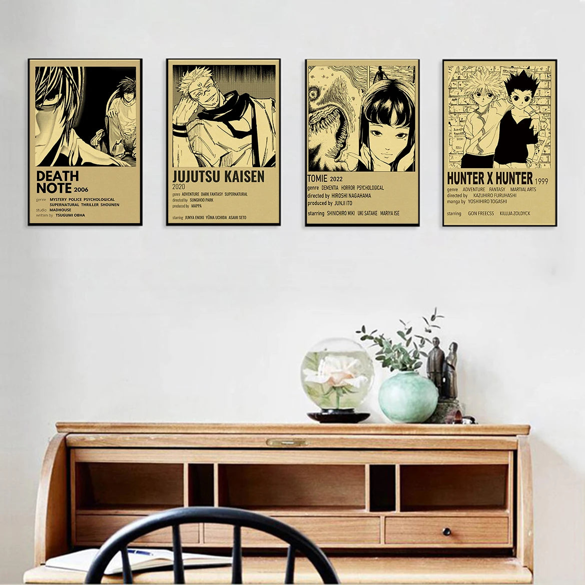 Anime Posters Jujutsu Kaisen/Junji Ito/Death Note/ Retro Kraft Poster Paper Room Home Bar Cafe Decor Art Wall Paintings Poster - niceart