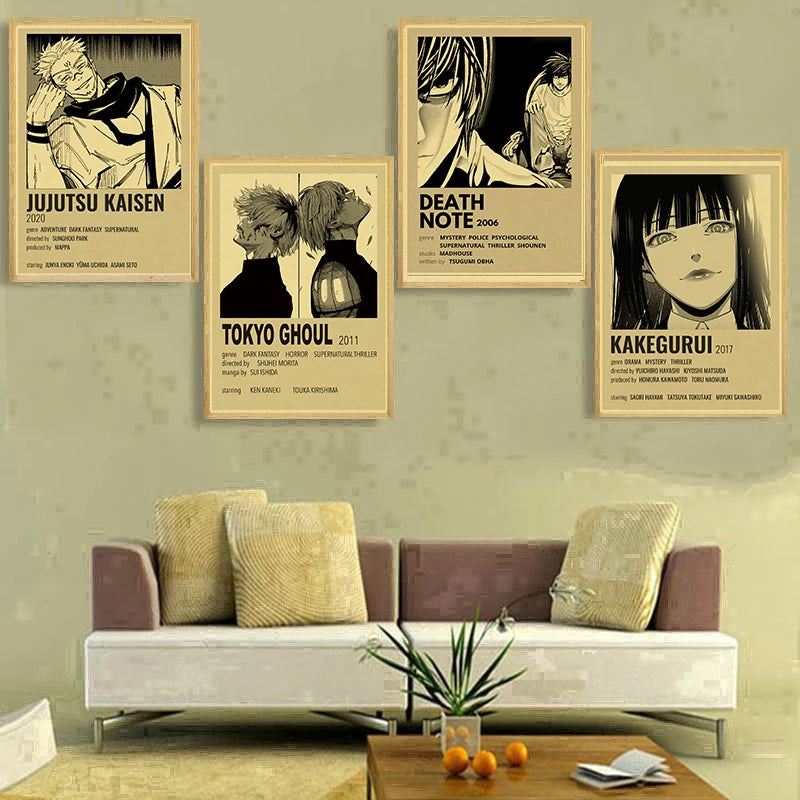 Anime Posters Jujutsu Kaisen/Junji Ito/Death Note/ Retro Kraft Poster Paper Room Home Bar Cafe Decor Art Wall Paintings Poster - niceart