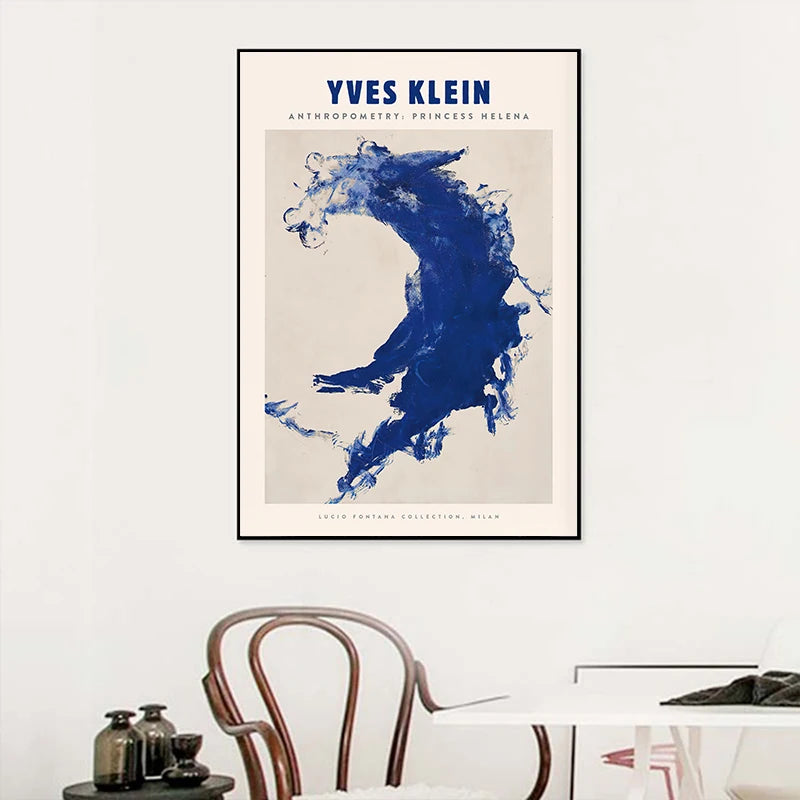 Yves Klein Abstract Blue Soulages Circle Posters And Prints Canvas Painting Nordic Wall Art Pictures For Living Room Home Decor - NICEART