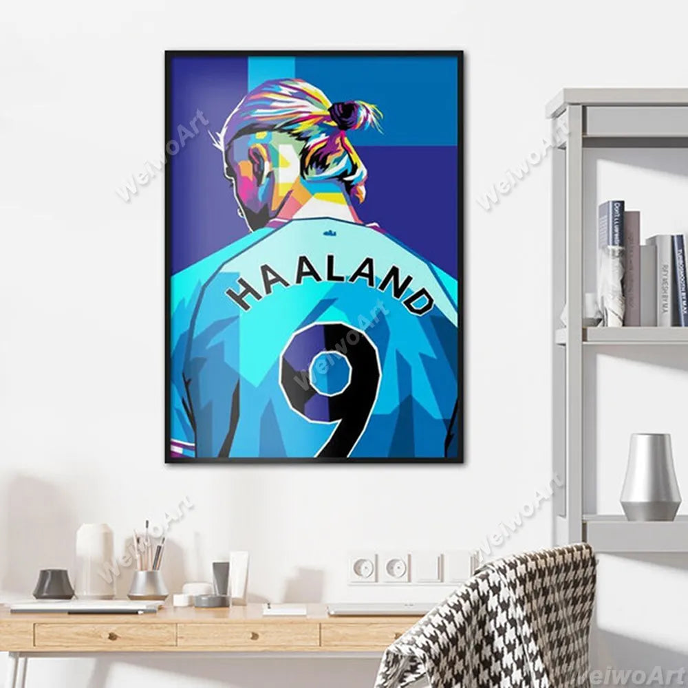 Celebration Haalands Poster, Norway Football Player Canvas Painting, Soccer Star Wall Art, Print Picture for Living Room Decor - NICEART