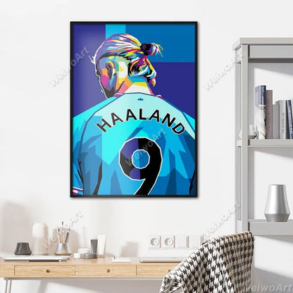 Celebration Haalands Poster, Norway Football Player Canvas Painting, Soccer Star Wall Art, Print Picture for Living Room Decor - NICEART