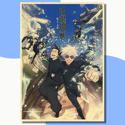Jujutsu Kaisen Anime Poster Anime Room Decor Painting Vintage Kraft Paper Home Living Wall Stickers Art Painting No Frame - NICEART