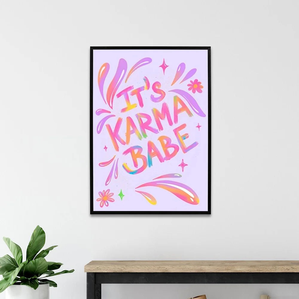 Art Colors Lemon Pink Roller Skates Poster Painting Smiley Cats Rainbow Quote Modern Canvas Print Wall Living Room Home Decor - niceart