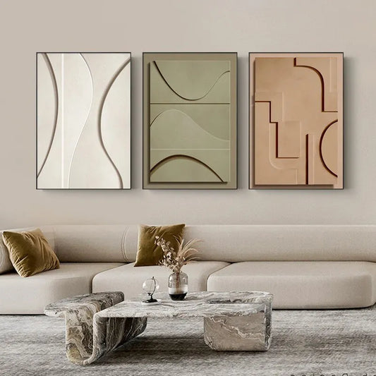 Luxury Abstract Geometry Wall Poster Modern Line Art Oil Painting Printmaking Living Room Office Painting Home DecorationPicture - NICEART