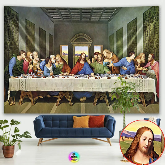 Last Supper Tapestry Christ  Jesus Easter Catholic Religion Wall Hanging Room Decor Christmas Decoration Large Fabric Tapestries - NICEART