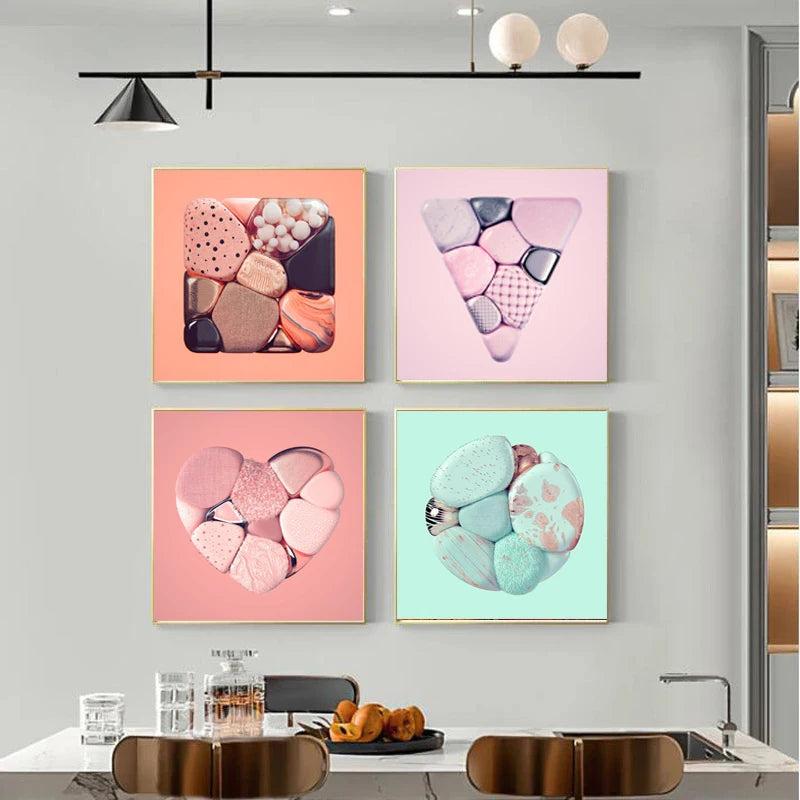 Abstract Nordic Lucky Stone Canvas Painting Wall Art Posters Print Pictures Picture for Living Room Hotel Home Decor - NICEART