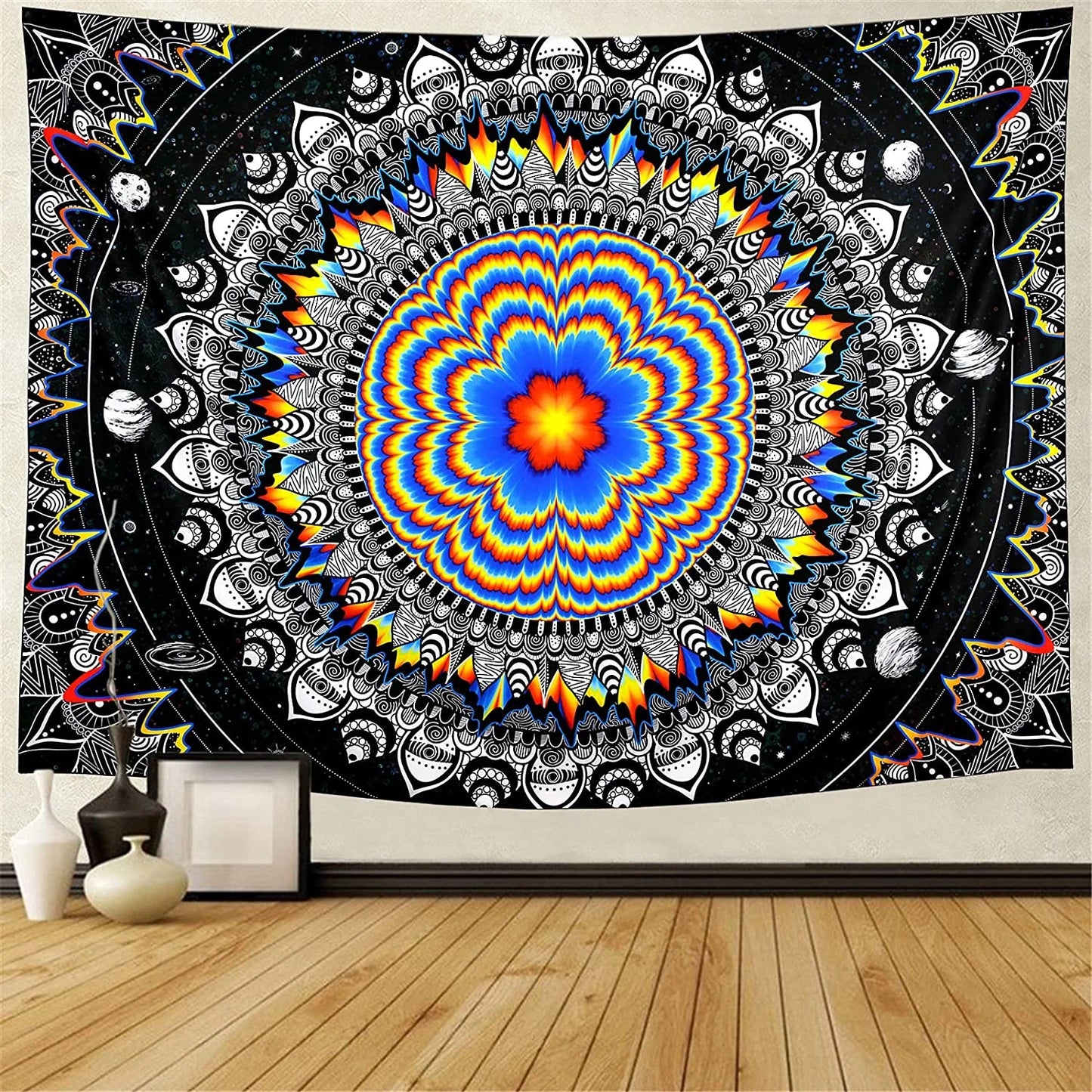 Witchcraft Tapestry Black and White Snake Wall Decoration Moon Star Tarot Gothic Aesthetic Art Hanging for Room Home Decor