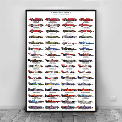 Formula One Drivers F1 Racing Poster Canvas Painting Wall Art Picture Living Room Home Decor Painting Picture - niceart