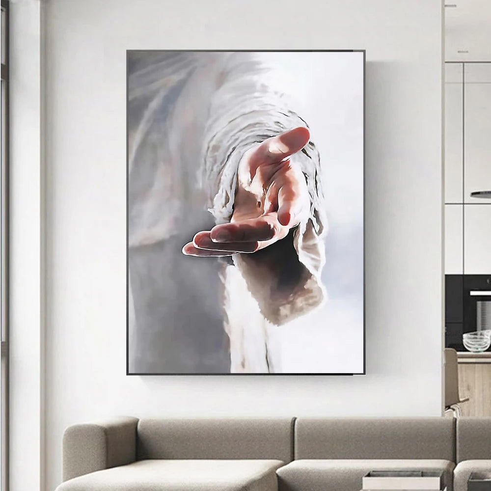 Modern Hand Of God Jesus Wall Art Poster Abstract Home Living Room Decoration Canvas Painting Mural Prints Pictures Artwork Gift - NICEART