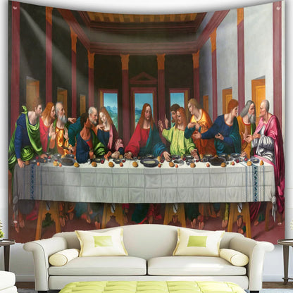 Last Supper Tapestry Christ  Jesus Easter Catholic Religion Wall Hanging Room Decor Christmas Decoration Large Fabric Tapestries - NICEART