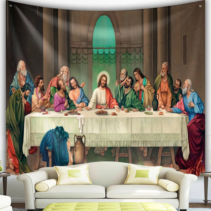 Last Supper Tapestry Christ  Jesus Easter Catholic Religion Wall Hanging Room Decor Christmas Decoration Large Fabric Tapestries - NICEART