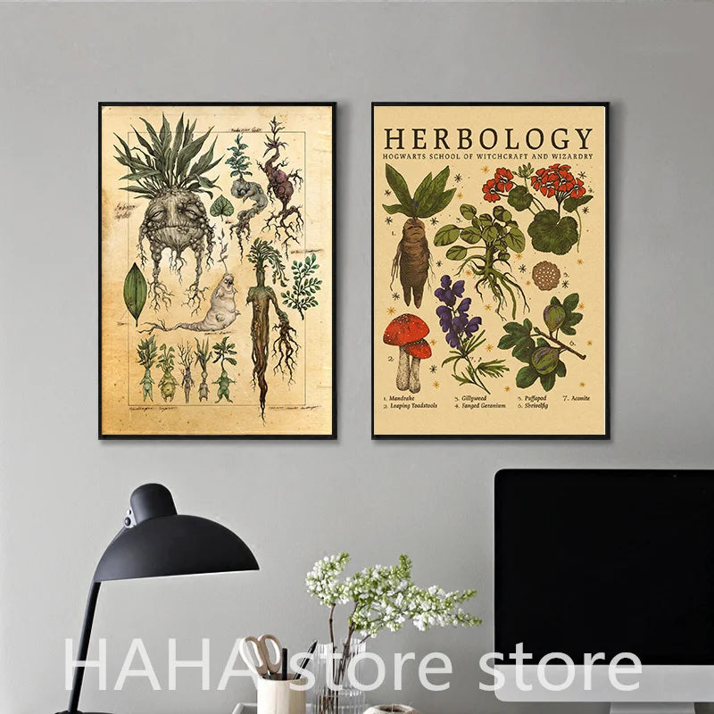 Plant Retro Posters Plant Print Poster Kraft Paper Home Decoration Aesthetic Art Wall Painting Posters - NICEART