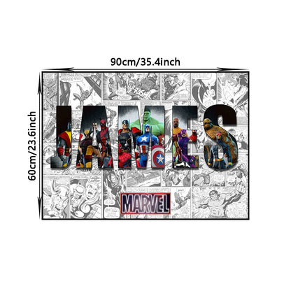 Marvel Movie Heroes Canvas Poster Spider-Man Iron Man Decorative Painting DIY Custom Name Art Mural Home Kid's Room Decor Gifts - NICEART