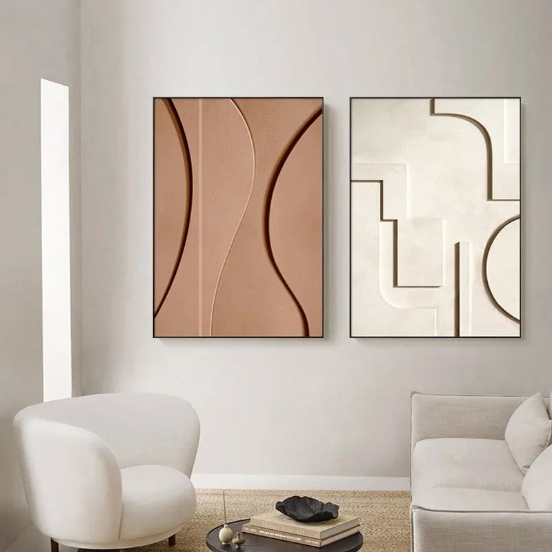 Luxury Abstract Geometry Wall Poster Modern Line Art Oil Painting Printmaking Living Room Office Painting Home DecorationPicture - NICEART