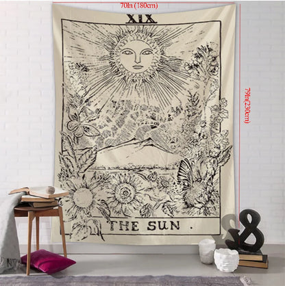 Tarot Cards Tapestry Home decoration Wall tapestry  Livingroom  wall hanging  Tarot  Sun  And Moon Star Bedroom - NICEART