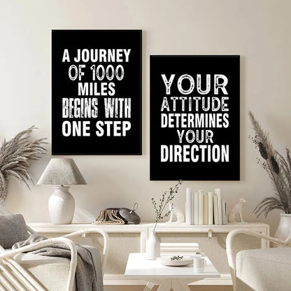 Black Inspiring Quotes Canvas Painting Modern Wall Decorative Poster and Print Living Room Office Art Picture Home Decor - niceart