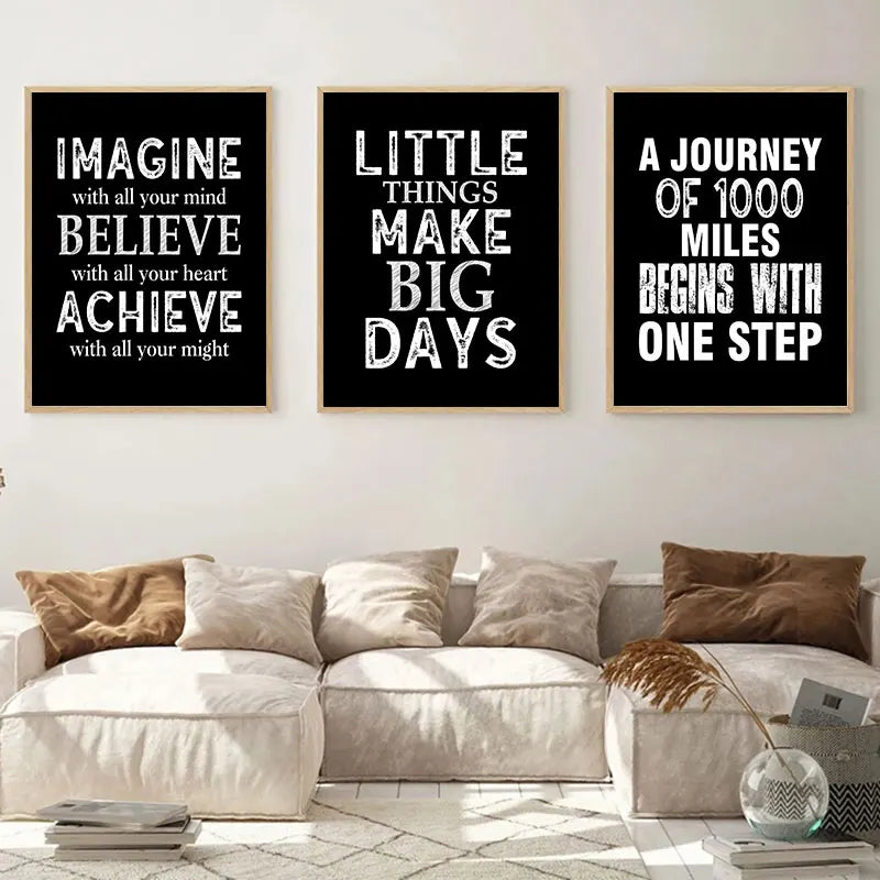 Black Inspiring Quotes Canvas Painting Modern Wall Decorative Poster and Print Living Room Office Art Picture Home Decor - niceart