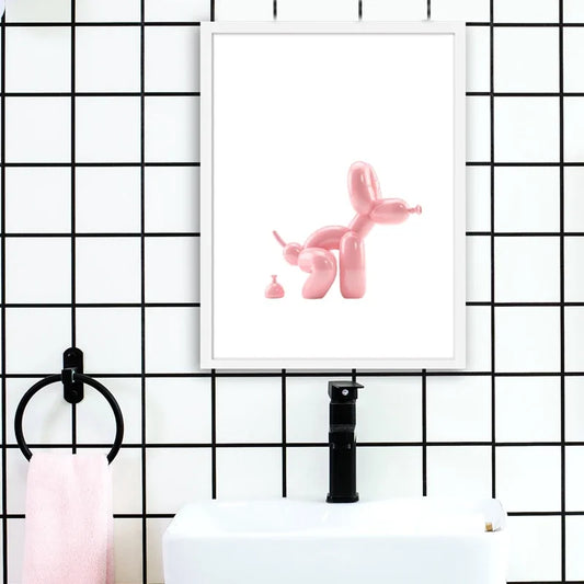 Balloon Dog Print Modern Poster Bathroom Wall Decor Toilet Sign Home Decoration Contemporary Art Picture Painting Customizable - NICEART