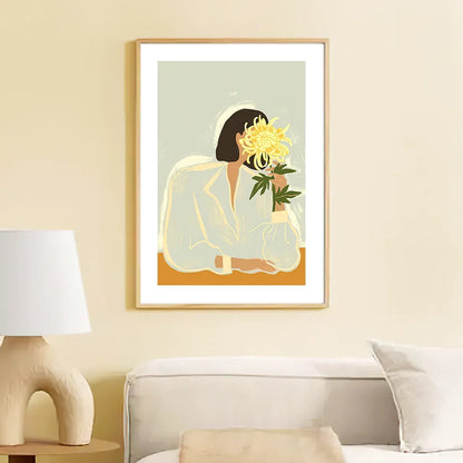Abstract Girl Hands Fruit Flower Leaves Vase Wall Art Painting Nordic Posters and Prints Living Room  Mural Customizable - NICEART