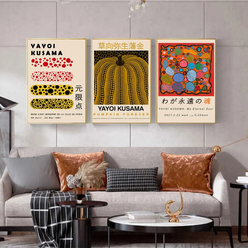 Yayoi Kusama Exhibition Posters and Prints Gallery Wall Art Picture Museum Modern Canvas Painting Nordic Living Room Decoration - niceart