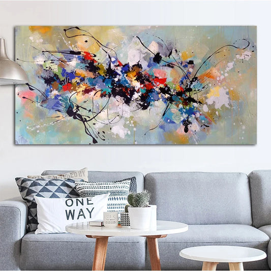 Abstract Oil Paintings on Canvas Colorful Wall Posters and Prints Cuadros Pictures for Living Room Decor No Frame - NICEART