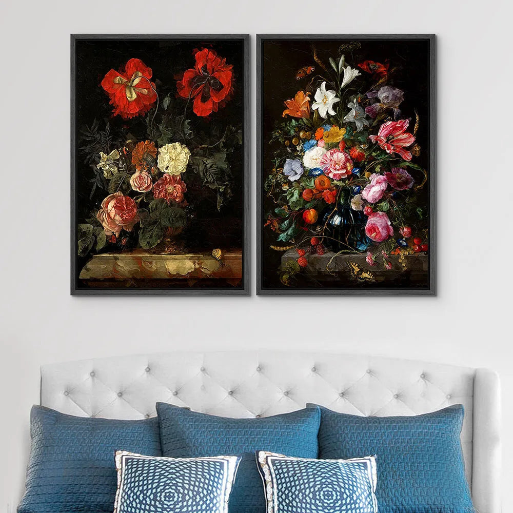 Boho Gallery Wall Prints Abstract Moody Flower Floral Botanical Canvas Painting Nordic Poster Minimalist Picture For Living Room - NICEART