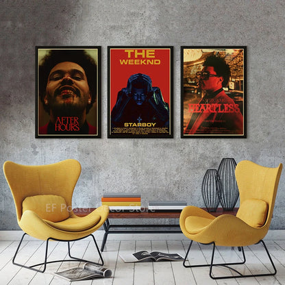 The Weeknd Retro Poster Aesthetic Prints Starboy/After Hours/Trilogy Painting Vintage Home Room Bar Cafe Art Wall Decor Picture - NICEART
