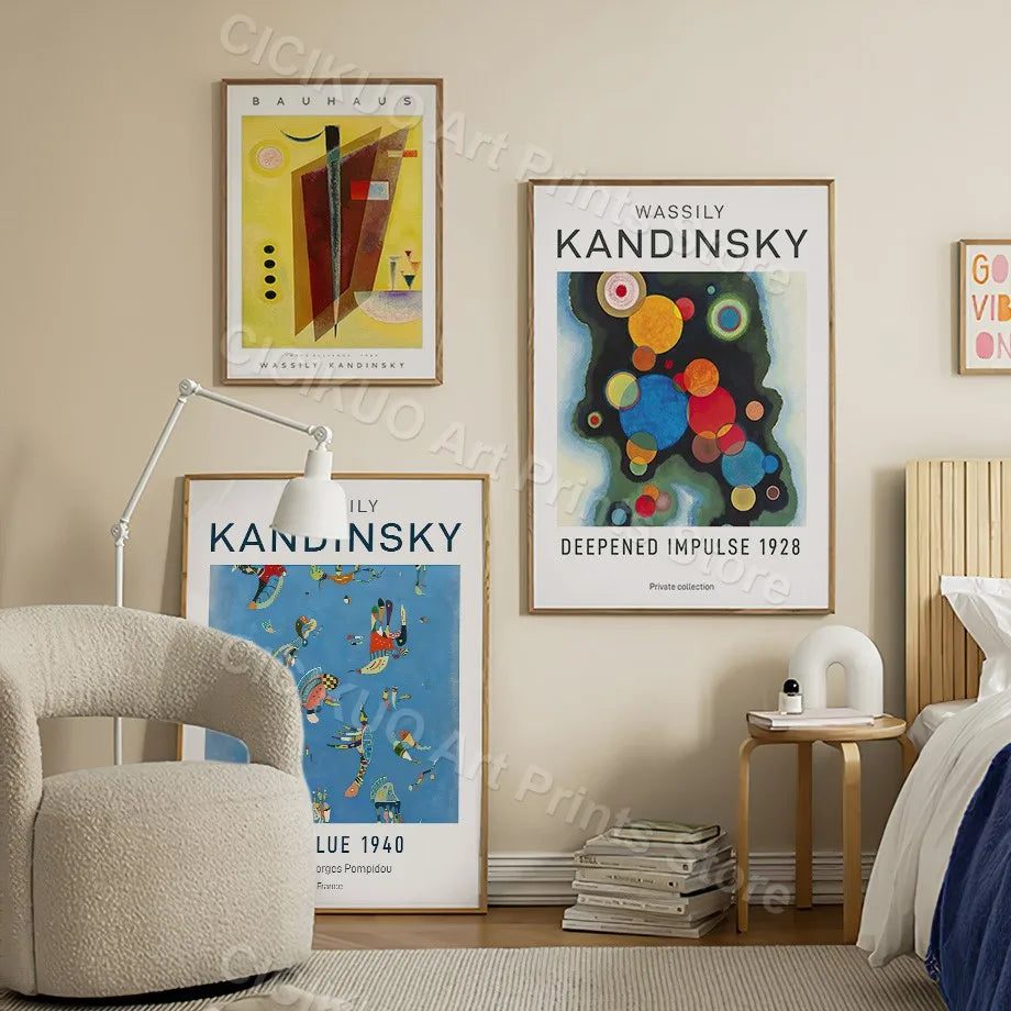 Kandinsky Bauhaus Exhibition Nouveau Vintage Wall Art Canvas Painting Nordic Trendy Poster Prints Wall Picture Living Room Decor - NICEART