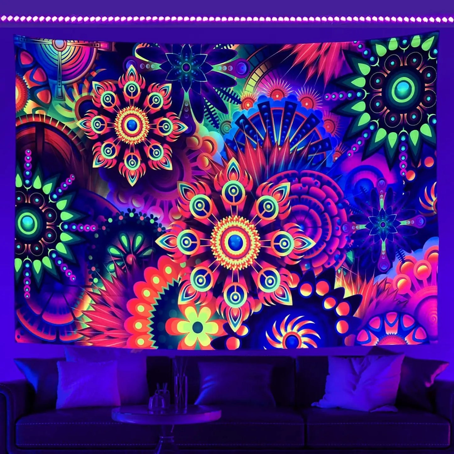 Astronaut UV Fluorescent Tapestry Aesthetics Wall Hanging Hippie  Bedroom Independent Room Decoration