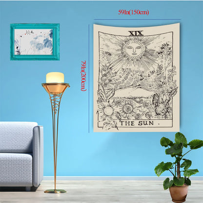 Tarot Cards Tapestry Home decoration Wall tapestry  Livingroom  wall hanging  Tarot  Sun  And Moon Star Bedroom - NICEART