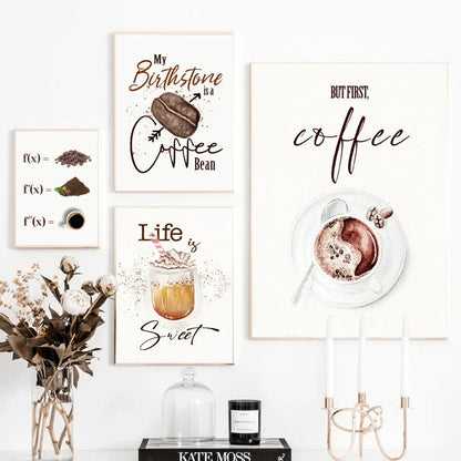 Nordic Food Coffee Beans Grinder Modern Art Canvas Painting Posters And Prints Wall Pictures for Cafe Home Kitchen Decor Cuadros - NICEART