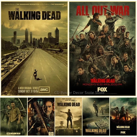 Classic TV Play The Walking Dead Poster Retro Prints Picture Vintage Home Living Room Bar Cafe Decor Aesthetic Art Wall Painting - NICEART