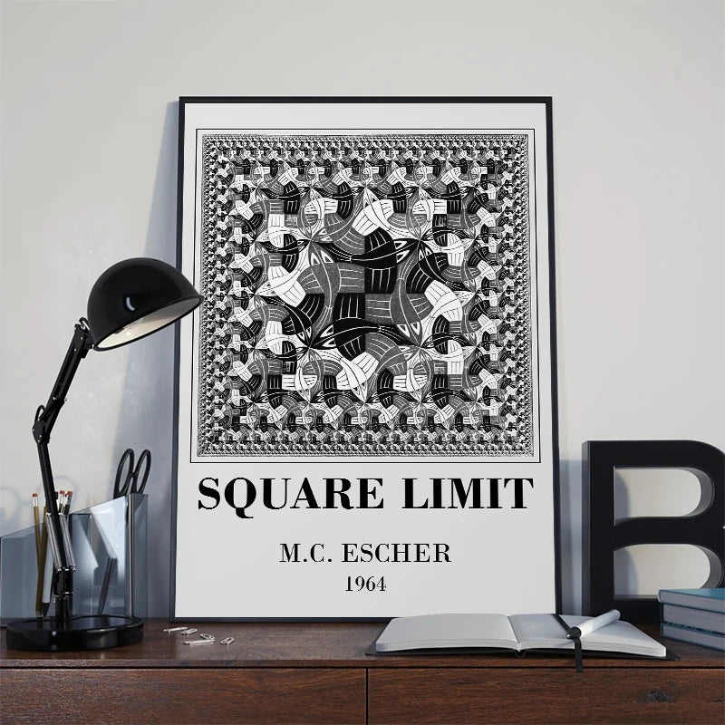 M.C. Escher Surreal Art Exhibition Abstract Poster Canvas Print Artwork Canvas Painting Wall Art Picture for Room Home Decor - NICEART